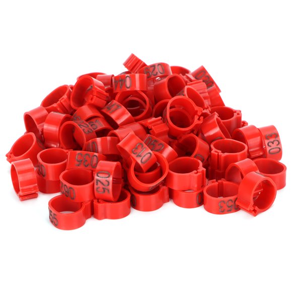 Pigeons , Wear-resistant And Durable Poultry Leg For Chickens For Yard 12mm Red With Number