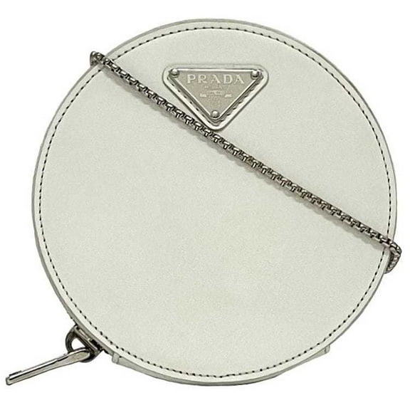 Pre-Owned Prada Chain Shoulder Bag f-22966 White 1NA003 Leather 85 PRADA Triangle... (Good)
