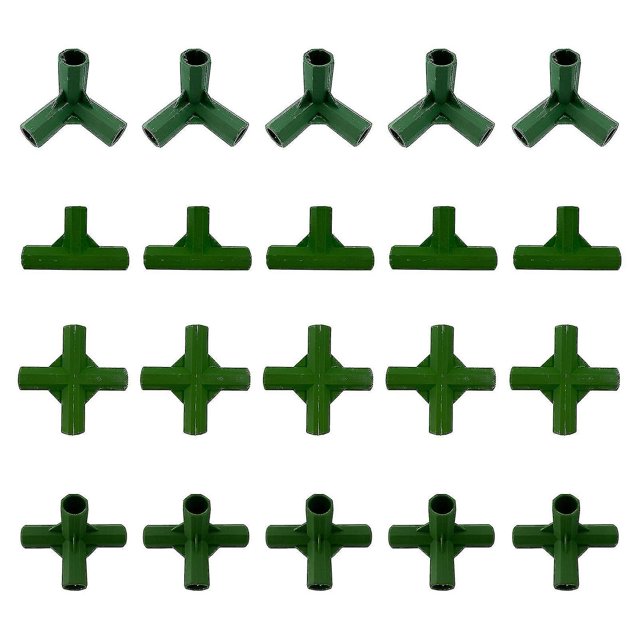 20 piezas conectores de marco de invernadero 11mm, conector de construcción de PVC de plástico, conector de bastones para marco de jardín