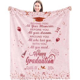 Class Of 2025 Graduation Blanket - Inspirational Throw Gift For College, High School, Master's, PhD & Nurse Graduates (60"x50" Flannel)