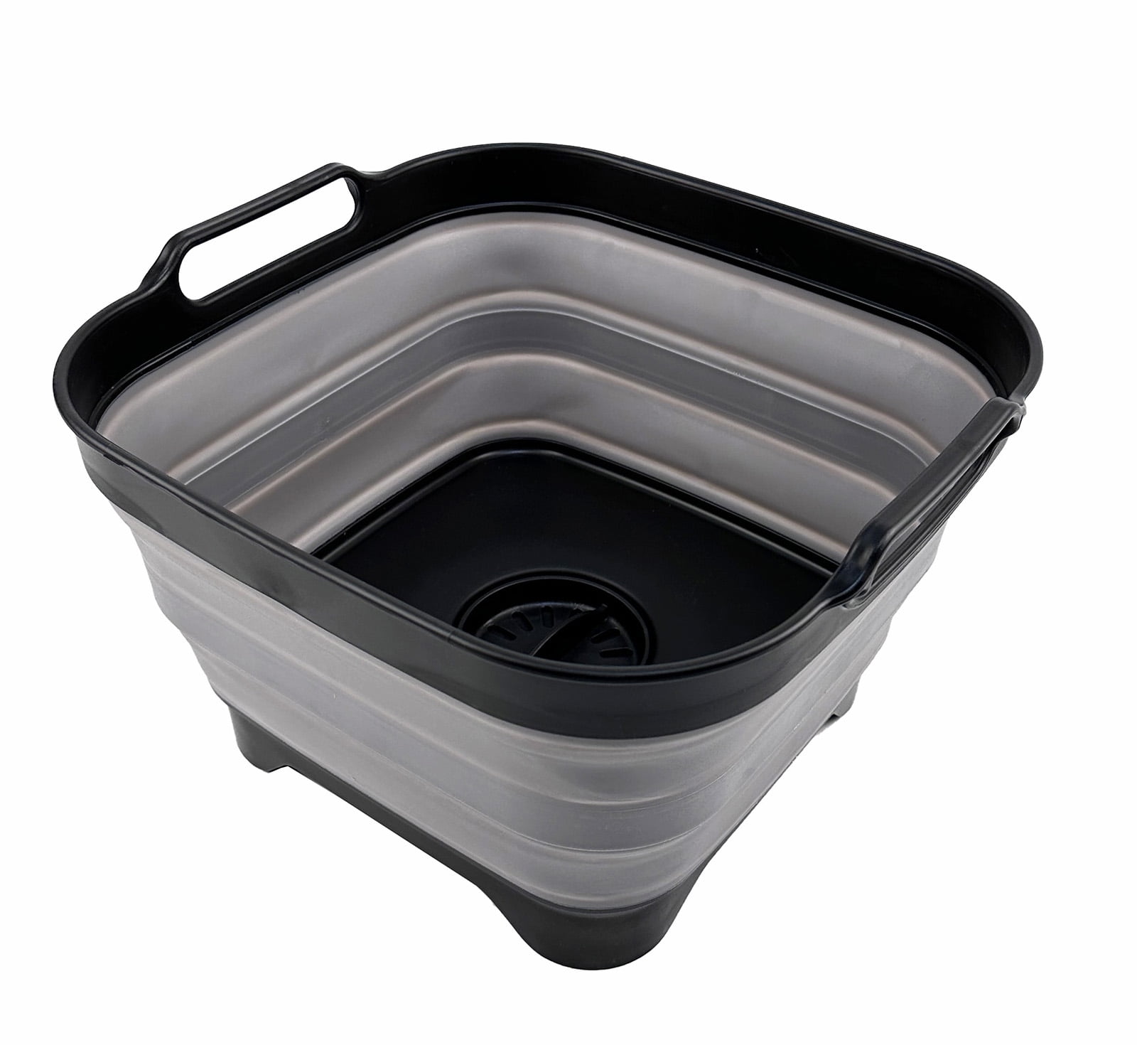 SAMMART 10L (2.64 Gallon) Collapsible Dishpan with Draining Plug