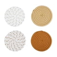 thumbnail image 2 of SHIMELE Woven Round Placemats, Thermal Insulation Coasters for Dining Table, Durable Cotton Table Mats, Kitchen Hot Pads, 4-Pack Set, 2 of 6