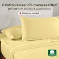 thumbnail image 3 of California Design Den Queen Size Pillow Cases 100% Cotton, Set of 2 - Soft Sateen, Fits Standard & Queen Pillows - Buttery Yellow, 3 of 7