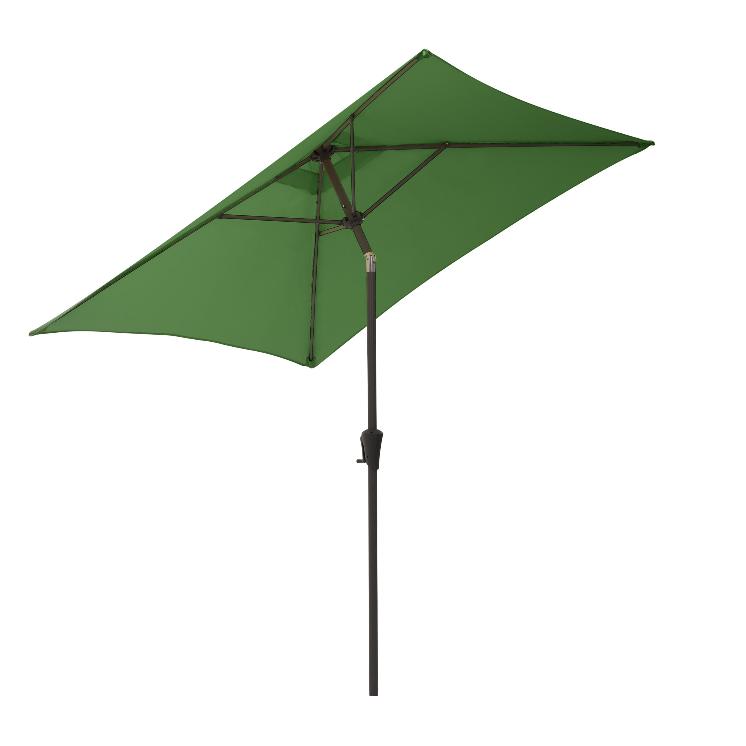 Parasol de marché carré inclinable CorLiving 1,98 m x 1,98 m avec structure en acier et toile résistante, vert forêt