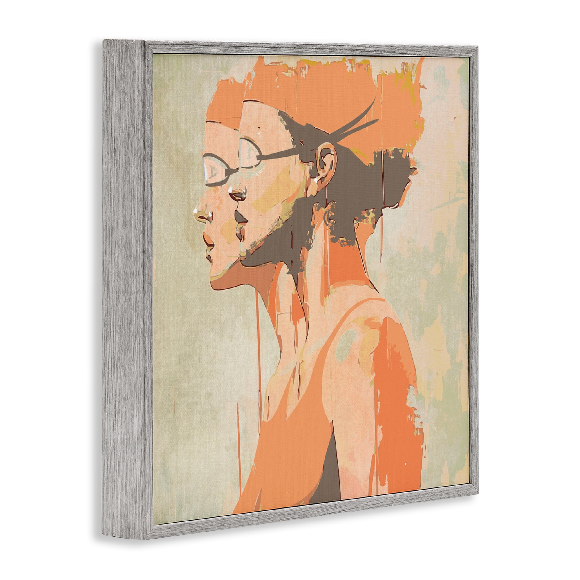Stupell Industries Swimming Twins Silhouettes Gray Framed Giclee Art, design by Layla Oz