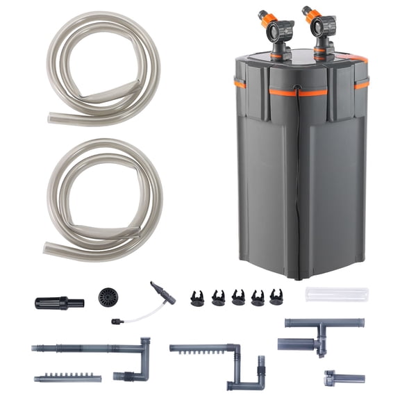 Ultra-Quiet 5-Stage Canister Filter 660GPH for 235 Gallon Aquariums, Submersible Power Filter with UV Sterilizer for Fish Tanks, 25W