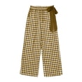 thumbnail image 4 of Women's High Waisted Plaid Wide Leg Pants Casual Elastic Waist Trousers With Pockets, 4 of 6