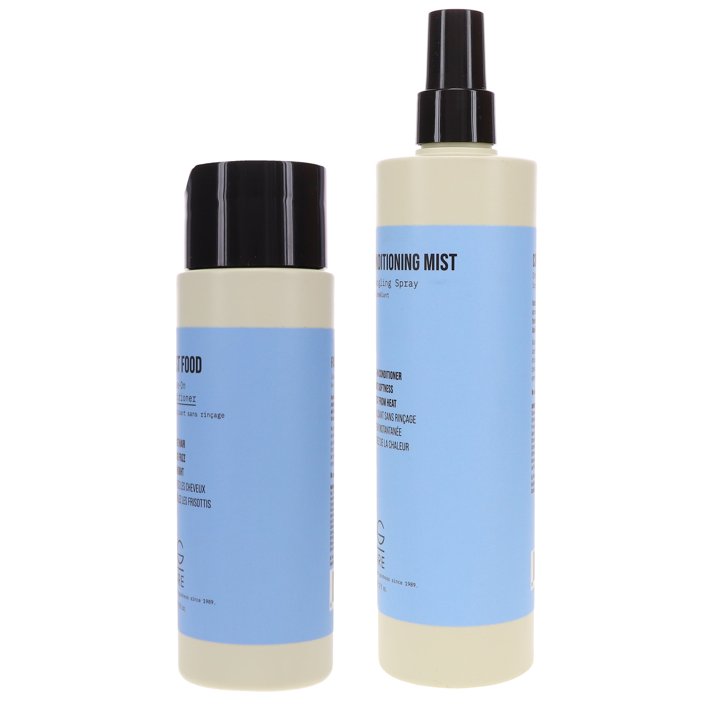 AG Care Fast Food Leave-On Conditioner 8oz & Conditioning Mist Detangling Spray 12 oz Combo Pack