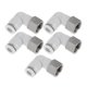 thumbnail image 1 of Conectores de aire Push to Connect de Unique Bargains 1/4" 90 Grados hembra roscada plástico metal 1/4" BSPT 5 Pcs tono blanco plateado, 1 of 1