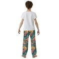 thumbnail image 5 of FORMRS Kids Pajama Pants with Pockets Size 9-10Y Boys Lounge Sleep Bottoms, Pink Water Lilies Pattern, 5 of 8