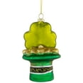 thumbnail image 5 of 4.75" Shamrock and Leprechaun Hat Glass Christmas Ornament, 5 of 6