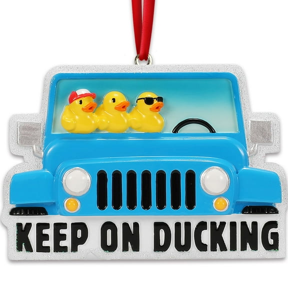 Personalized Jeep Christmas Ornament 2024 - Blue Jeep Ornament 4 Wheeler Christmas Ornament Vehicle Christmas Decorations Jeep Duck Christmas Ornament Car Ornament Jeep Ornaments for Christmas Tree