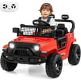 thumbnail image 1 of OLAKIDS Camion à Chevaucher 12 V, Véhicule Électrique à Pile pour Enfants avec Télécommande, Rétroviseur Réfléchissant Pliable, Suspension à Ressorts, Musique, Lumières DEL, Jouet à Chevaucher pour Garçons et Filles de 3+, 1 of 9
