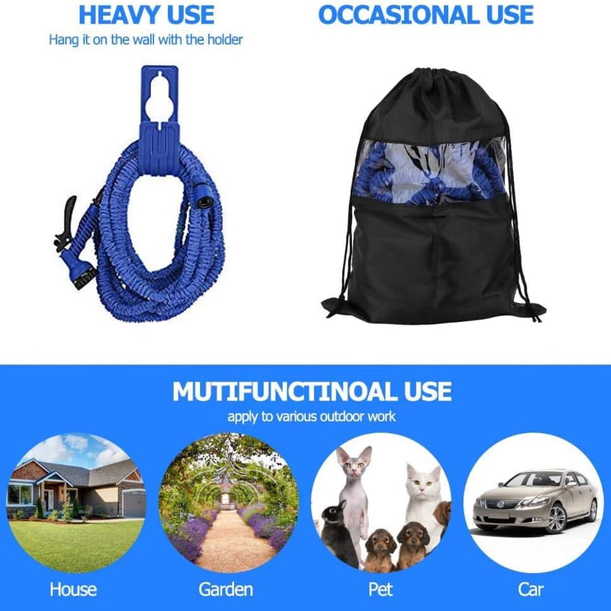 Expanding Flexible Water Hose Garden Hose - (25ft - 150ft) Water Garden Hose with 7 Setting-Spray Nozzle