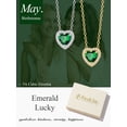 thumbnail image 5 of FindChic 2 Carat Created Emerald - May Birthstone Elegant Necklace for Women, 14K Gold Plated Heart Shaped Pendant Necklace Birthday Graduation Jewelry Gifts Mom Daughter Wife Lady, 5 of 9