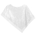 thumbnail image 7 of Fewfanhot Sequin Satin Trim Triangle Poncho Shawl, Sparkly Loose Cape Wrap for Women Evening Themed Party Wedding, 7 of 7