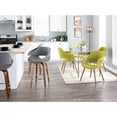 thumbnail image 3 of LumiSource Walnut Wood, Grey Fabric, Chrome Fabrico Counter Stool - Set of 2, 3 of 11