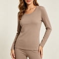 thumbnail image 4 of EDHITNR Women Long Sleeve T-Shirts Basic Crew Neck Slim Fit Stretchy Athletic Yoga Top Casual Workout Running Tee Coffee M, 4 of 7