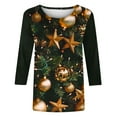 thumbnail image 5 of GA WEIHUA Clearance,Women's Casual 3/4 Sleeve Loose Tunic Tops Christmas Printed Tshirts Graphic Tee Blouses Shimmer Glitter Tops(Black,3X-Large), 5 of 5