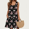 thumbnail image 7 of Odbmxy Sundresses for Women Plus Size Sleeveless Midi Dresses for Women Plus Size Casual Loose Floral Elegant Vacation Dresses,Black XL, 7 of 7