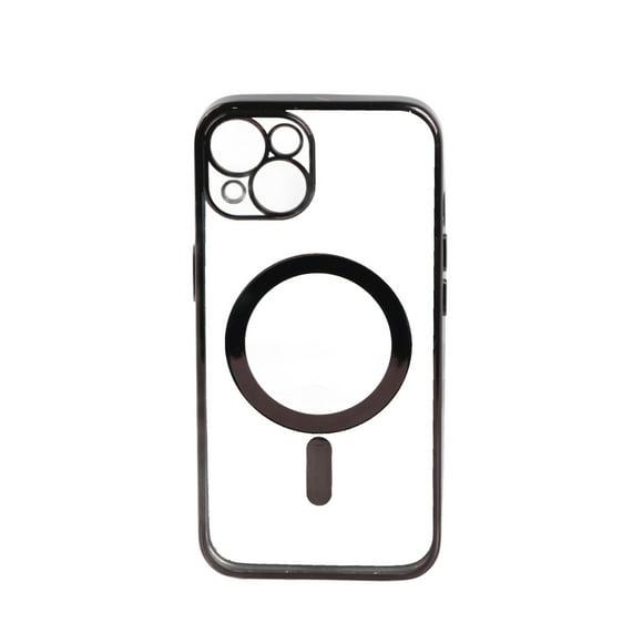 Funda protectora magnética Nikou para iPhone 13 Marco negro transparente