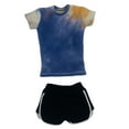 thumbnail image 2 of 1/6 camisa de manga corta informal con pantalones cortos de verano, tops de verano que corren pantalones cortos para figuras de mujer de 12 pulgadas azul, 2 of 8