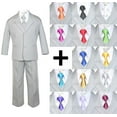 thumbnail image 1 of NEW BABY TODDLER BOY KID TEEN 6 PCS WEDDING PROM FORMAL TUXEDO SUIT GRAY sz S-20, 1 of 1
