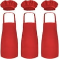 thumbnail image 1 of Novelty Place Kid's Apron with Chef Hat Set (3 Set) - Kid's Size (6-12 Year, Red), 1 of 4
