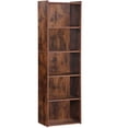 thumbnail image 5 of HomGarden 5-Tier Small Open Shelf Bookcase Narrow Bookshelf Storage Unit for Home, Living Room Bedroom, Rustic Brown, 5 of 5