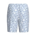 thumbnail image 2 of Lsque Gray White Floral Mens Sleep Pajama Shorts,Short Pajama Pants, Cotton Ultra-Soft Knit-Large, 2 of 9