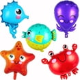 thumbnail image 1 of Otro jardín decorativo 5 globos de aluminio Globos de animales del océano Globos de peces de dibujos animados Pulpo Estrella de mar Caballito de mar Cangrejo Pez globo Globos de animales marinos, 1 of 5