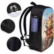 thumbnail image 2 of Mochila de viaje para portátil con diseño de Winnie The Pooh Light Flight, antirrobo con puerto de carga USB, mochila universitaria, gran capacidad para el trabajo, color negro, 17 pulgadas, 2 of 8