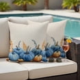 thumbnail image 4 of Blue Pumpkin Fall Outdoor Waterproof Pillow Covers, Thanksgiving Botanical Beige Decorative Square Throw Pillowcase Sofa Cushion Sham for Patio/Couch/Chair, 18"x18" 2 Pack, 4 of 8