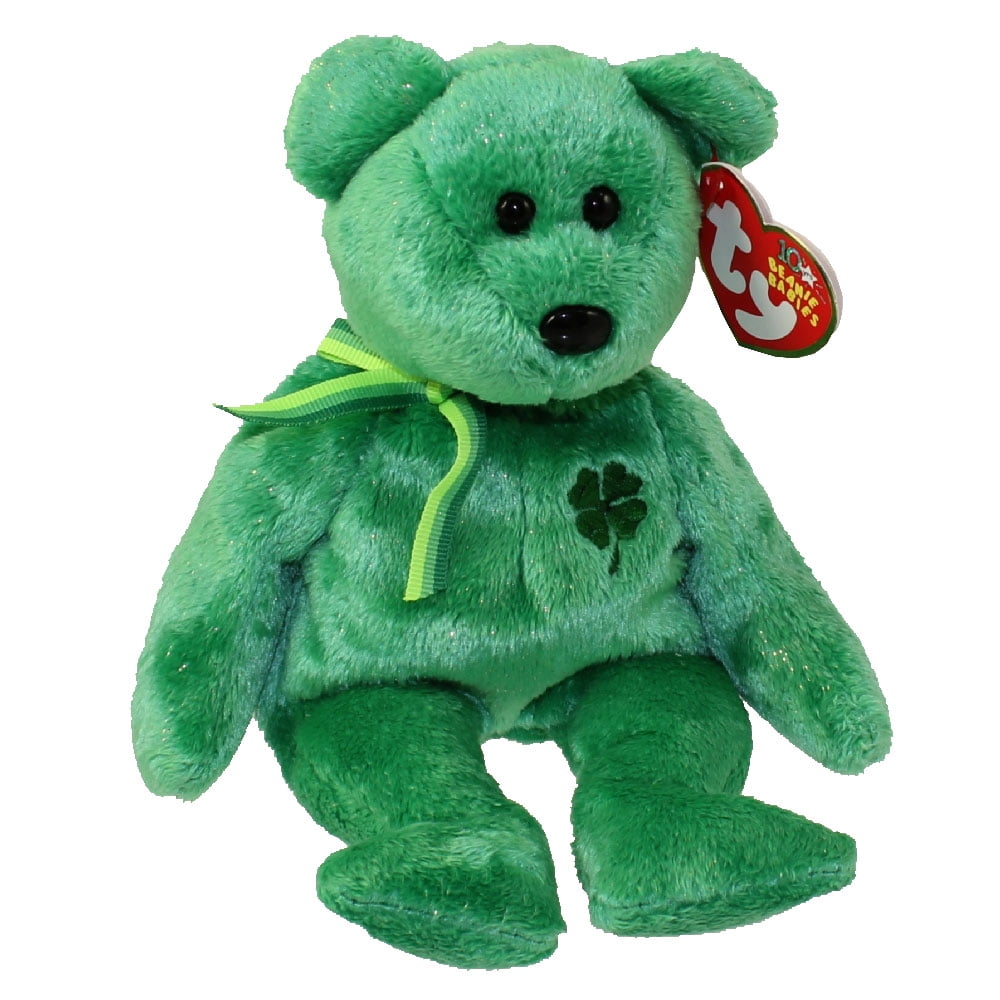 Dublin 2002 Ty Beanie Babie 8in Green Shamrock Bear 3up Boys Girls 4576 for sale online 
