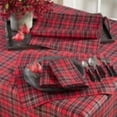 thumbnail image 4 of Fennco Styles Highland Holiday Red & Black Plaid Design Tablecloth 65"x140", 4 of 4