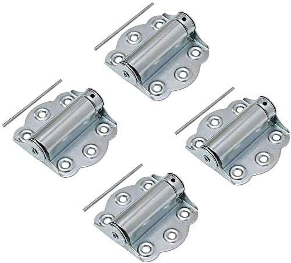 Litepak Adjustable Screen Door Hinge Professional Grade Hardware Self-Closing Easy Install (4 Pack, Zinc Plated)