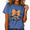 2-Blue, variant on Cozymy Pumpkin Bow Halloween Women's Washed Crewneck Short Sleeve Graphic Tee
