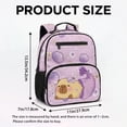 thumbnail image 7 of HUIACONG Purple Mermaid Capybara 13.5 Inch Backpack for Kids Girls, Water Resistant School Bag with Breathable Adjustable Padded Straps, Large Capacity Multi Pocket Bookbag for School Travel, 7 of 7