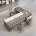 thumbnail image 3 of Executive L Shaped Desk Study Table StandingOffice Folding Cute Desk Accessories Escritorios De Ordenador Modern Furniture My Lux Decor Round, 3 of 20