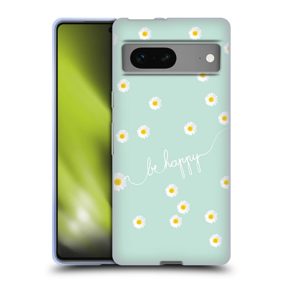 Head Case Designs Officially Licensed Monika Strigel Happy Daisy Mint Soft Gel Case Compatible with Google Pixel 7