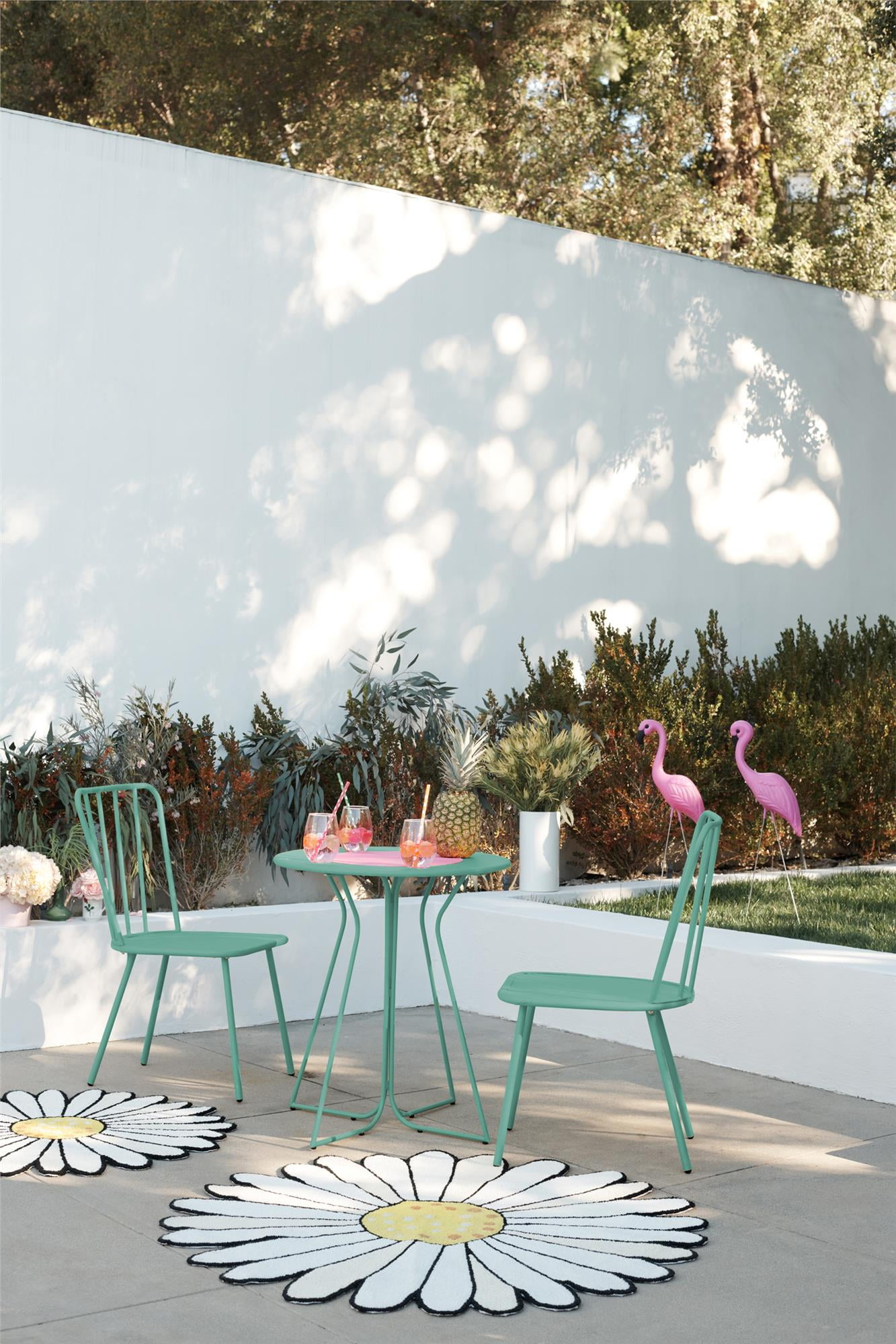 outdoor bistro table set bar height on Novogratz Poolside Gossip Collection Heidi Outdoor Bistro Set 3 Piece Turquoise Walmart Com Walmart Com