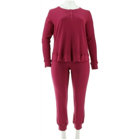 AnyBody Loungewear Cozy Knit Waffle Pajama Set Women's A345612 ...
