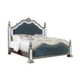 thumbnail image 2 of Glam Silver Solid Wood King Bedroom Set 3pcs FOA CM7194 Azha, 2 of 5
