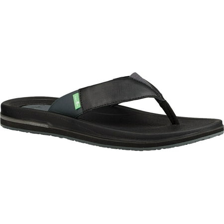 

Men s Sanuk Beer Cozy 3 Thong Sandal Black Synthetic 7 M