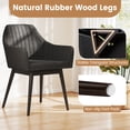 thumbnail image 5 of Patiojoy Upholstered Accent Chairs Set of 4 Comfy Dining Chairs w/Solid Rubber Wood Legs Dark, 5 of 9