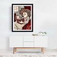 thumbnail image 6 of A hedgehog in a blanket reading a book to a young hedgehog - Illustration Whimsical Reading Animal Woodland Black Framed Wall Art Print 20 x 30 inches, 6 of 7