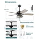 thumbnail image 4 of Ventilador de techo Melkelen MK03-BK, 132 cm, control remoto de madera rústica, 4 of 6