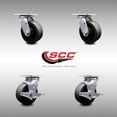 thumbnail image 2 of 5 Inch SS Glass Filled Nylon Swivel Caster Set with Roller Bearings 2 Brakes SCC, 2 of 2