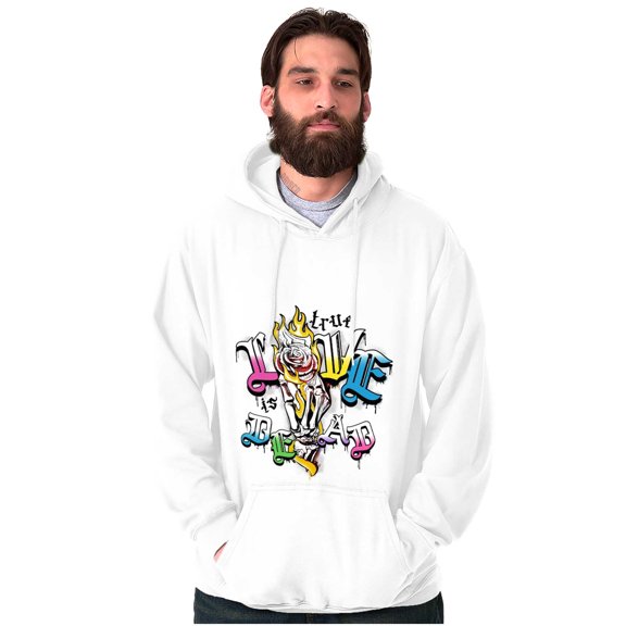 True Love is Dead Skeleton Hand Rose Hoodie Sweatshirt Women Men Brisco Brands S