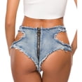 thumbnail image 4 of Qarigey Pantalones cortos de mezclilla Sexy Hotsweet Hole Mujer Pantalones vaqueros elásticos Pantalones cortos de baile Pantalones de cintura Type5 NO5, 4 of 6